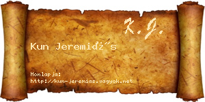 Kun Jeremiás névjegykártya